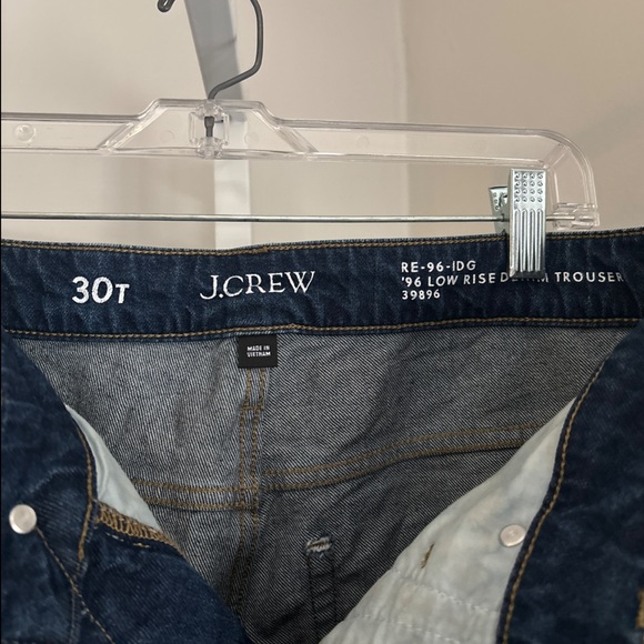 J. Crew ‘96 Low Rise Denim Trouser Wide Leg Jeans Dark Wash Women’s Size 30 tall - Picture 8 of 8